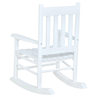 Annie Slat Back Solid Wood Kids Rocking Chair White