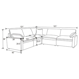 Collins Modular Power Reclining Sectional Sofa Set Grey
