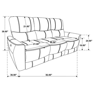 Greenfield Upholstered Power Reclining Sofa Saddle Brown