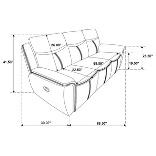 Sloane 2-piece Upholstered Reclining Sofa Set Blue