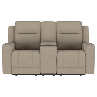 Brentwood Upholstered Motion Reclining Loveseat Taupe