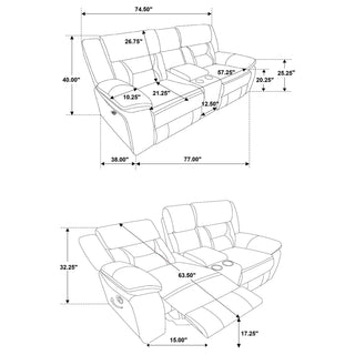 Greer 2-piece Upholstered Reclining Sofa Set Taupe