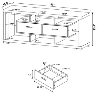 Darien 2-drawer Engineered Wood 59" TV Stand White