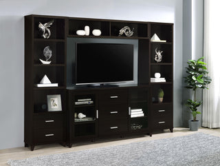 Lewes 2-door Engineered Wood 60" TV Stand Cappuccino