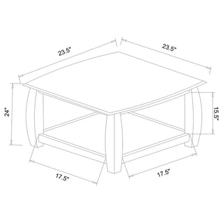 Dixon 1-shelf Square Wood End Table Espresso