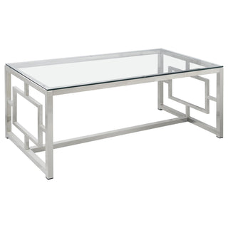 Merced 2-piece Rectangular Coffee and End Table Set Nickel