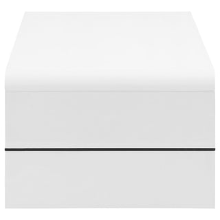 Airell Rectangular Coffee Table with Shelf White High Gloss