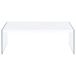 Opal Rectangular Glass Frame Coffee Table White High Gloss
