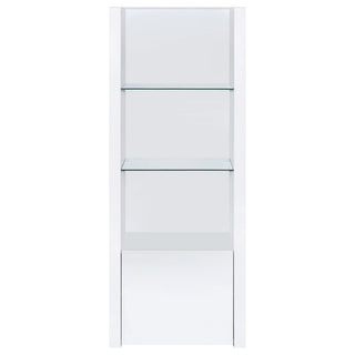 Jude 3-shelf Engineered Wood Media Tower High Gloss White