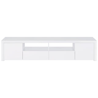 Jude 2-door Engineered Wood 79" TV Stand High Gloss White