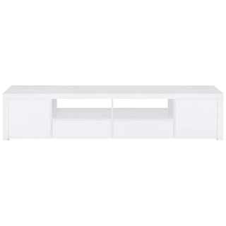 Jude 2-door Engineered Wood 79" TV Stand High Gloss White