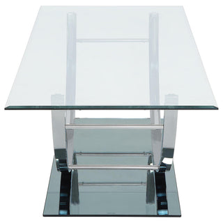 Danville 2-piece Glass Top Coffee and End Table Set Chrome