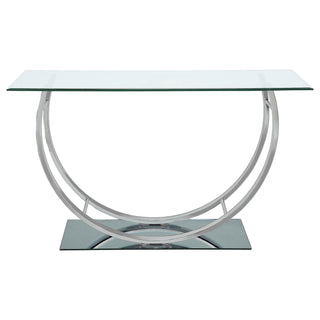 Danville U-shaped Glass Top Entryway Console Table Chrome