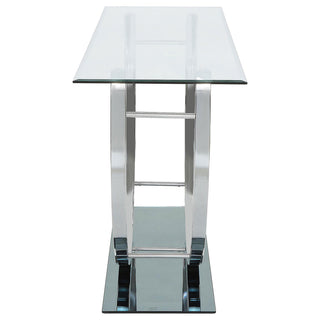 Danville U-shaped Glass Top Entryway Console Table Chrome
