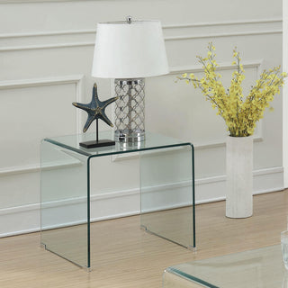 Ripley Squared Tempered Bent Glass Side End Table Clear