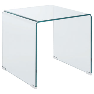 Ripley 2-piece Bent Glass Coffee and End Table Set Clear
