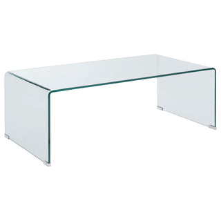Ripley 3-piece Bent Glass Coffee and End Table Set Clear