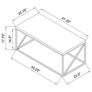 Birdie Rectangular Engineered Wood Coffee Table Sonoma Grey