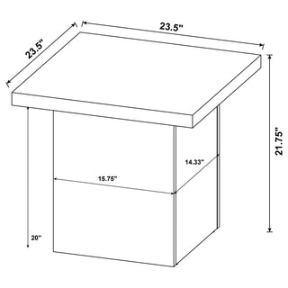 Max 2-piece Rectangular Coffee and End Table Set Black