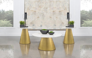 Avon 3-piece Marble Top Coffee and End Table Set White