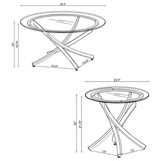 Brooke 3-piece Round Coffee and End Table Set Rose Brass