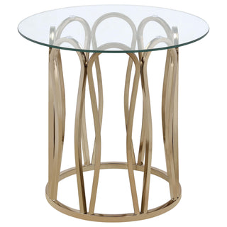 Monett 2-piece Coffee and End Table Set Chocolate Chrome