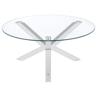 Kenzie 3-piece Round Coffee and End Table Set Chrome