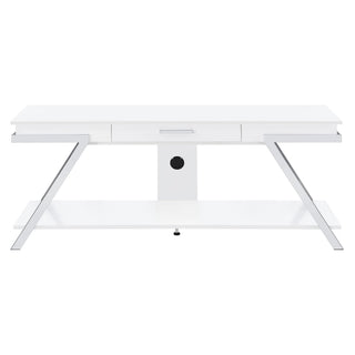 Marcia 1-drawer Wood 60" TV Stand White High Gloss