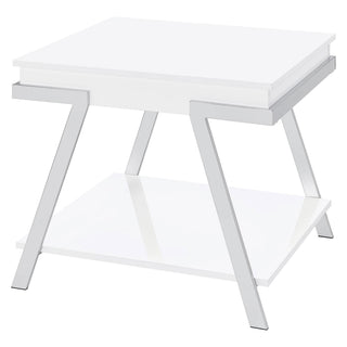 Marcia Rectangular Side End Table White High Gloss