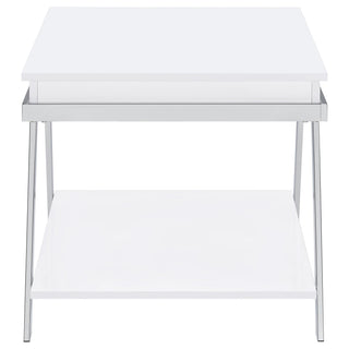 Marcia 2-piece Coffee and End Table Set White High Gloss