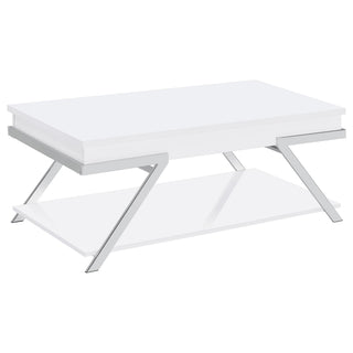 Marcia 2-piece Coffee and End Table Set White High Gloss