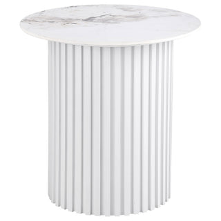 Rowena 3-piece Coffee and End Table Set White Faux Marble