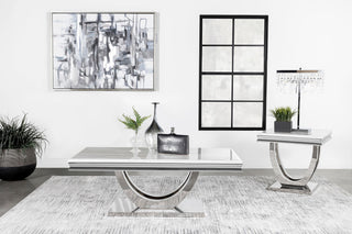 Kerwin 2-piece Rectangular Coffee and End Table Set Chrome
