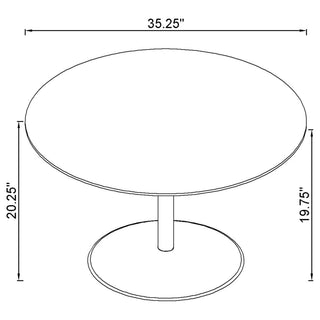 Ganso 2-piece Round Glass Top Coffee and End Table Set Black