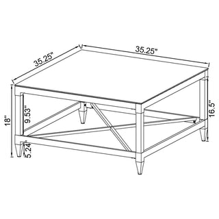 Lindley 2-piece Square Coffee and End Table Set Chrome
