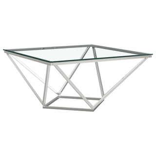 Brittania 2-piece Square Coffee and End Table Set Nickel
