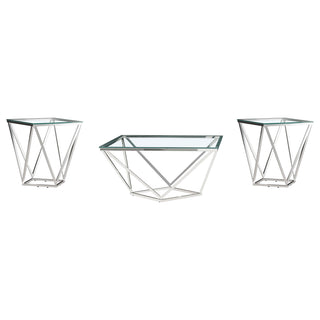 Brittania 3-piece Square Coffee and End Table Set Nickel