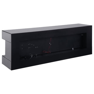 Vallerie 71-inch TV Stand with Visual Flame Box Grey Mirror