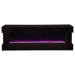 Vallerie 71-inch TV Stand with Visual Flame Box Black