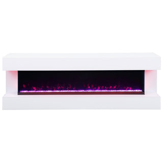 Vallerie 71-inch TV Stand with Visual Flame Box White
