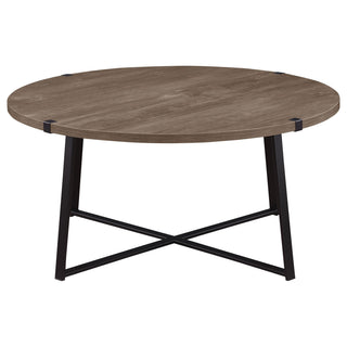Marcus 2-piece Round Coffee and End Table Set Light Brown
