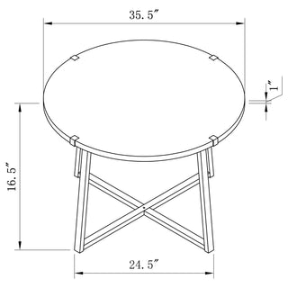 Marcus 2-piece Round Coffee and End Table Set Light Brown