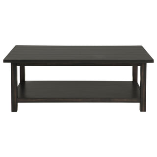 Payne Wood Coffee Table with Shelf Distressed Java