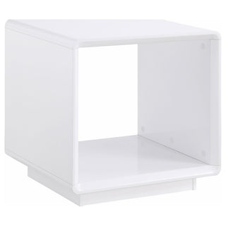 Paseo Square End Side Table White High Gloss