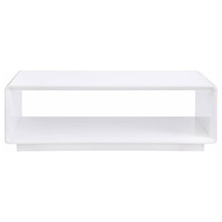 Paseo Rectangular Cocktail Coffee Table White High Gloss