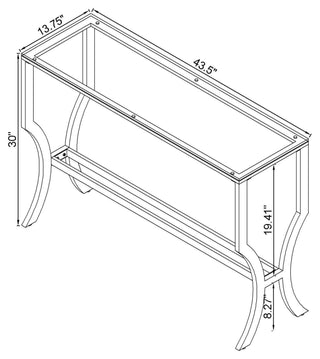 Saide Rectangular Glass Top Entryway Console Table Chrome