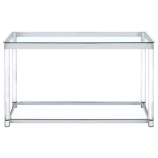 Anne Acrylic Glass Top Entryway Sofa Console Table Chrome
