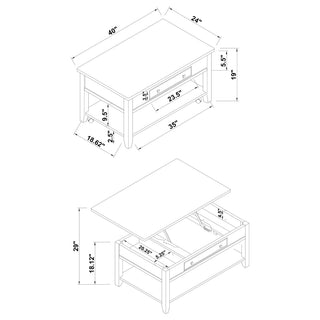 Bradford 3-piece Lift Top Coffee and End Table Set Walnut