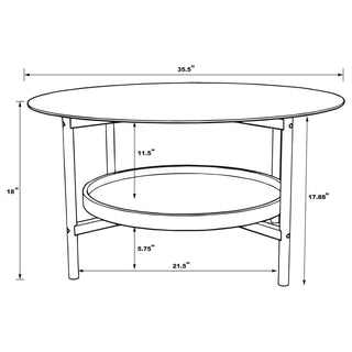 Delfin 2-piece Round Coffee and End Table Set Brown