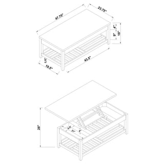 Cliffview 3-piece Lift Top Coffee and End Table Set Grey